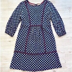 Boden Luna Dress. Navy and Milkshake Bud